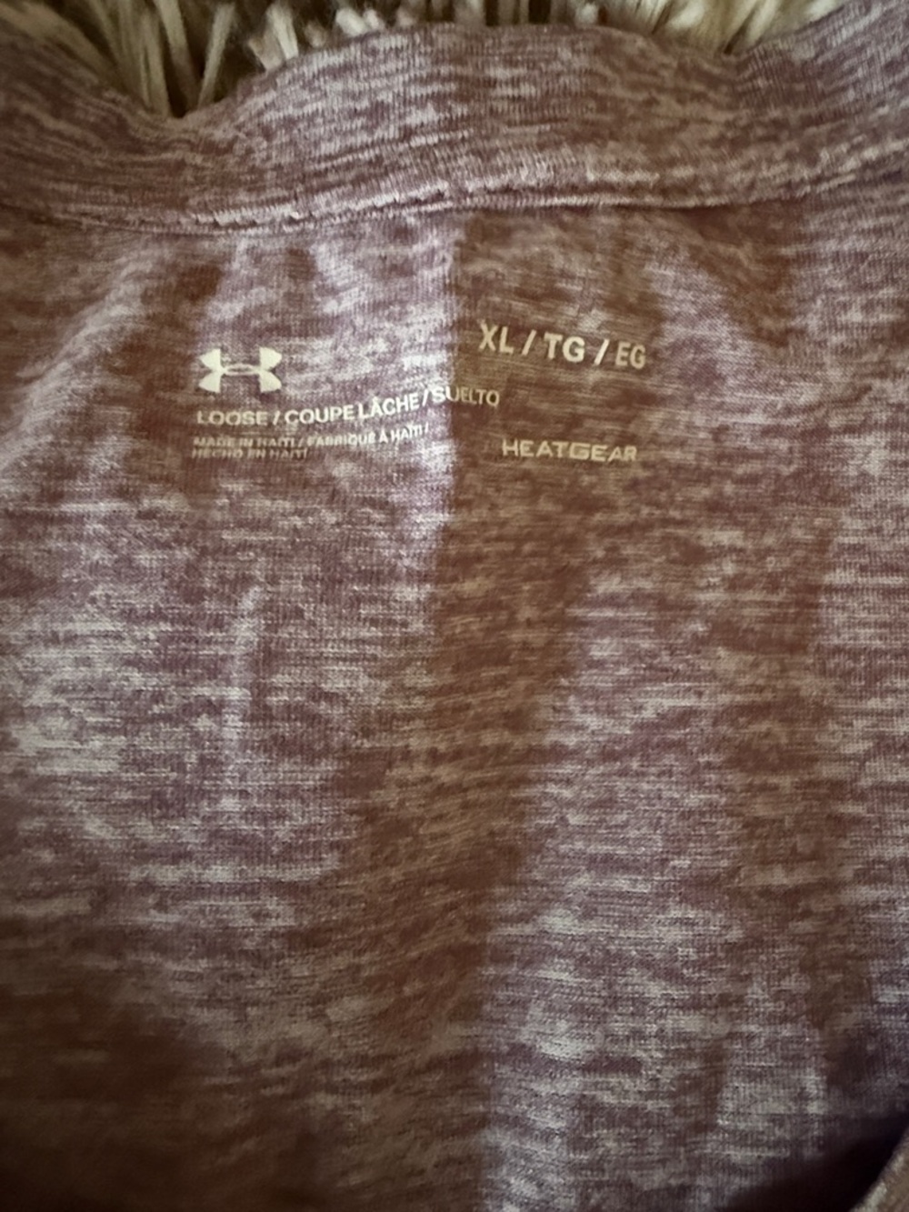 Under Armour Heathered Mauve-Purple V-Neck Short Sleeve Tee - Picture 2 of 2